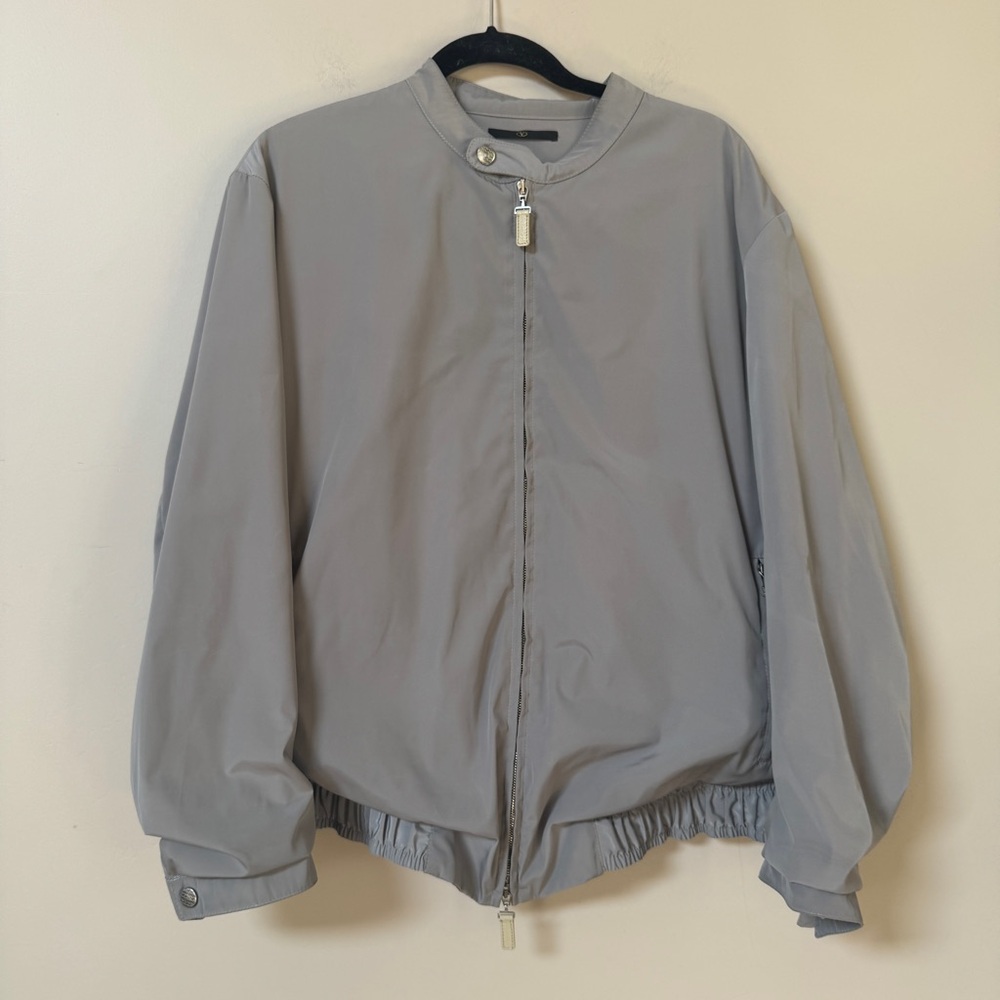 Valentino Garavani Men's Gray Zip Windbreaker Jacket sz 52(IT) / 42 (US) / Large